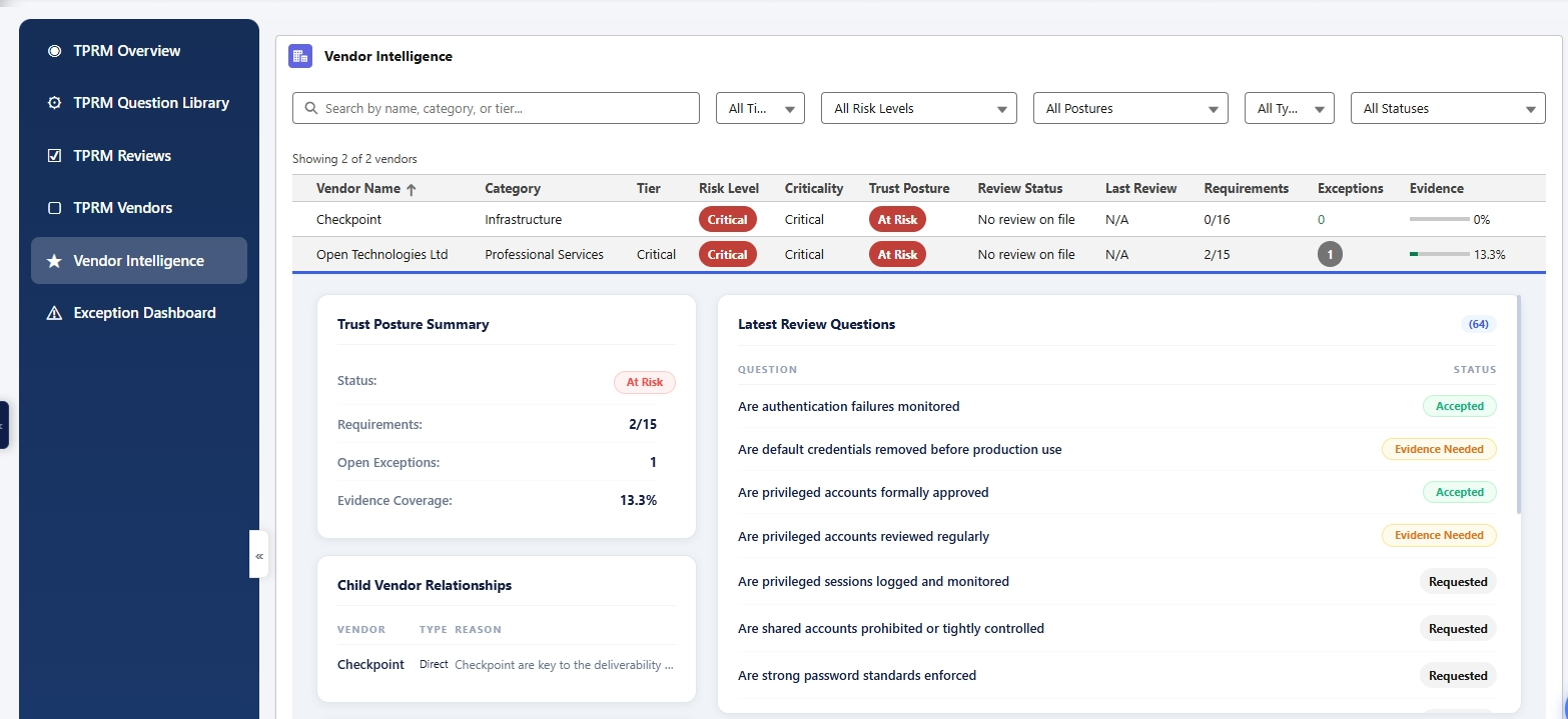 TPRM Vendor Intelligence